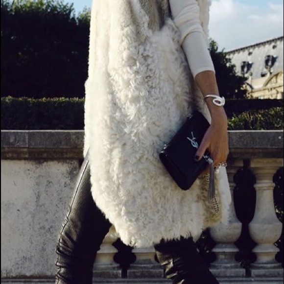 Boho People Long Faux Fur Vest SZ M NEW - Picture 2 of 6